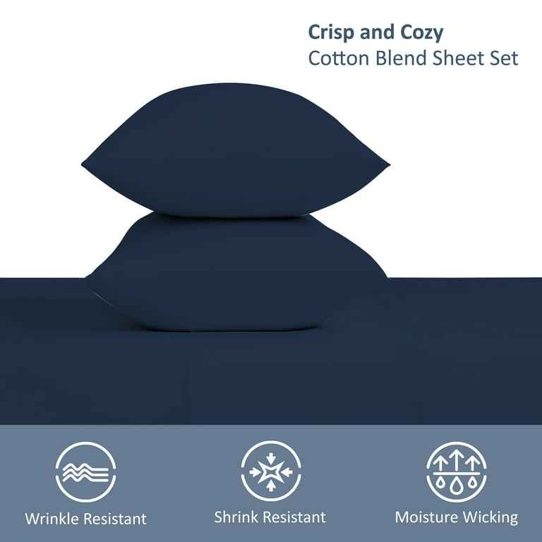 Mainstays Twin XL Sheet Set, 300 Thread Count Blue photo 5