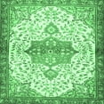 thumbnail image 1 of Ahgly Company Indoor Square Medallion Emerald Green Traditional Area Rugs, 3' Square, 1 of 4