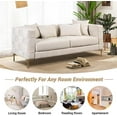 thumbnail image 3 of Tookss 80.5 inch Chenille Sofa With 4 Pillows Easy Assembly Modern Sofa With Metal Legs For Living Room Bedroom Apartment,Beige, 3 of 6