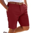 thumbnail image 4 of Men's 9" Cotton Golf Shorts with Expandable Waistband, Flat Front, Moisture-Wicking, Sun Protection, Stretch, Lightweight Dress Shorts Size 3XL Red, 4 of 9