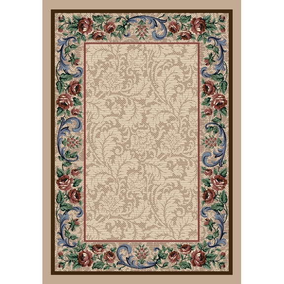 Milliken Innovations Area Rug ROSE DAMASK PEARL MIST Rose Damask Pearl Mist 2' 8" x 3' 10" Rectangle