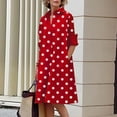 thumbnail image 1 of Women Simple Shirt Dress Summer Vintage Elegant Solid Pocket Long Sleeves Midi Dresses Female Turn-down Collar Dresses VestidosXL Gao Jinjia LED, 1 of 2