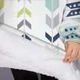 thumbnail image 3 of Oversized Wearable Blanket Hoodie,Colorful Arrow Pattern Sherpa Blanket Hoodie with Super Pockets,Super Warm Fuzzy Pullover for Women & Men, 3 of 6
