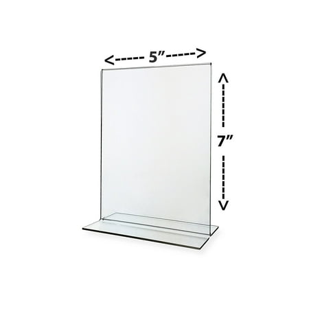 economy line sign holder 5x7 styrene table top tent style bottom