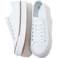 thumbnail image 3 of Women's and men's Classic Fashion White Low-Top Sneakers - Comfortable Lace-Up Canvas Shoes, 3 of 9