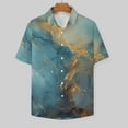 thumbnail image 3 of Marble Texture Men's Shirt Short Sleeves Printed Button Down Summer Shirts, 3 of 6