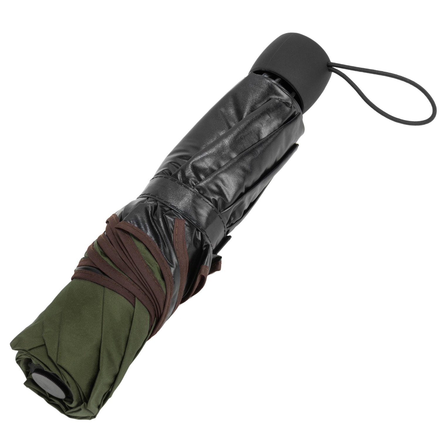 Lightweight Compact Travel Sized Windproof Nylon Umbrella With Scalloped Edges and Easy Open Button