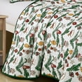 thumbnail image 4 of 3-Piece Holiday Cheer Christmas Bedspread Set– Reversible Quilt with Ornaments & Evergreen Print JB601, 4 of 8
