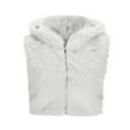 thumbnail image 5 of Gpaecead Women's Short Faux Fur Jacket - Plush Pile Long Sleeve Cropped Coat White, 5 of 6