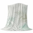 thumbnail image 6 of Summer Botanical Blanket Soft Cozy Warm Throw Blanket for Couch, Plush Fuzzy Flannel Fleece Blankets for Sofa, Green Tropical Palm Leaves Watercolor Bed Blankets Lightweight Gifts for Women, 40"x50", 6 of 9