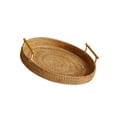 thumbnail image 1 of kurtrusly Storage Tray Decorative Woven Round Serving Tray for Fruit Bread Food, 1 of 9