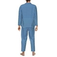 thumbnail image 5 of Bingfone Men'S Pajama Set 2 Piece Loungewear Pjs, Long Sleeve With Pajama Pants-Blue Gingham, 5 of 9
