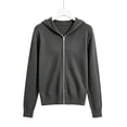 thumbnail image 5 of Zormilly Zip Up Hoodie Women Long Sleeve Knit Sweaters Hoodies Fashion Casual Soft Winter Warm Jacket, S-2XL, 5 of 6