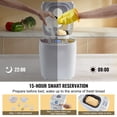thumbnail image 5 of Bread Maker, 15-in-1 3LB Dough Machine, Nonstick Ceramic Pan Automatic Breadmaker with Gluten Free Setting, Whole Wheat Bread Making, Digital, Programmable, 3 Loaf Sizes, 3 Crust Colors, White, 5 of 6