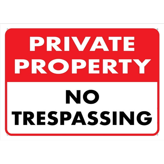 Private Property No Trespassing Sign 8X12 Inch Rust Free Aluminum Easy To Read & Sturdy Keep Out Outdoor Metal Signs For Home Farm Yard