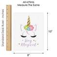 thumbnail image 6 of Big Dot of Happiness Rainbow Unicorn - Unframed Magical Unicorn Nursery and Kids Room Linen Paper Wall Art - Set of 4 - Artisms - 8 x 10 inches, 6 of 7