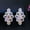 White, Red, variant on Elegant Multicolor Oval Shape CZ Crystal Long Dangle Drop Wedding Party Earrings