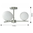 thumbnail image 6 of Better Homes & Gardens 17" Architectural Ceiling Light, Nickel Metal Frame Frosted Glass Globes, 6 of 9