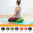 thumbnail image 2 of Sol Living Zafu Meditation Cushion Round Yoga Pillow Floor Cushions Lotus Pose Cotton Bolster Meditation Pillow Pouf - Meditation Accessories - 15" x 15" x 7" - Green, 2 of 9