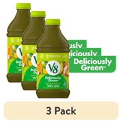 (3 pack) V8 Deliciously Green 100% Fruit and Vegetable Juice, 46 fl oz Bottle