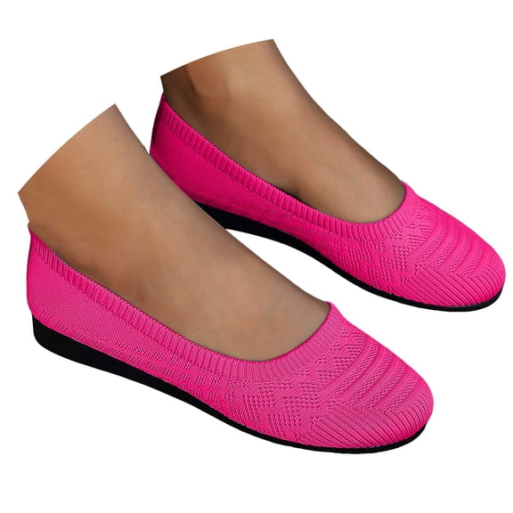 YLYL Knit Ballet Shoes for Women Round Toe Slip on Breathable Comfortable Casual Business Work Dress Shoes