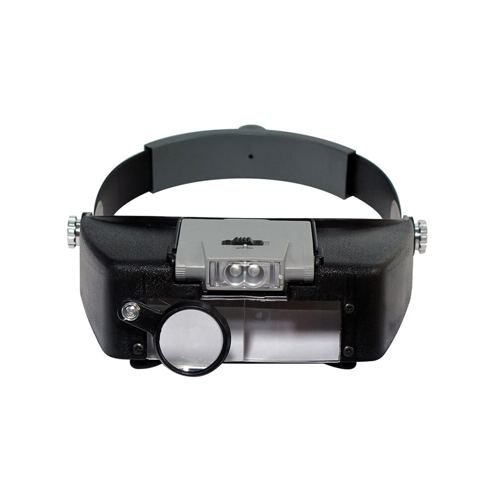 Wearable Magnifying Glasses Head Visor Style Magnifier With Led Work Light Without Battery
