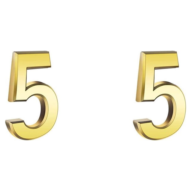 Billuyoard Números de casa para el hogar exterior Estilo simple Signo exquisito Accesorio de marcado de marca de número exquisito para Hotel Número 5 2Conjunto