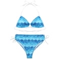 thumbnail image 5 of Alvivi Women's Fish Scale Printed Two Piece Bikini Sets Lace Up Padded Brazilian Bathing Suits Type D 3XL, 5 of 7