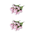 thumbnail image 4 of Ramo de flores artificiales Yuarrent 2 uds tulipanes suave simulación de tacto Real Beige/Cabeza Grande, 4 of 6