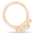 thumbnail image 6 of ESTE ORIGIN 2.00Ct Round Moissanite Trilogy Engagement Ring – Trellis Pavé Design in 10K Rose Gold for Women, 6 of 7
