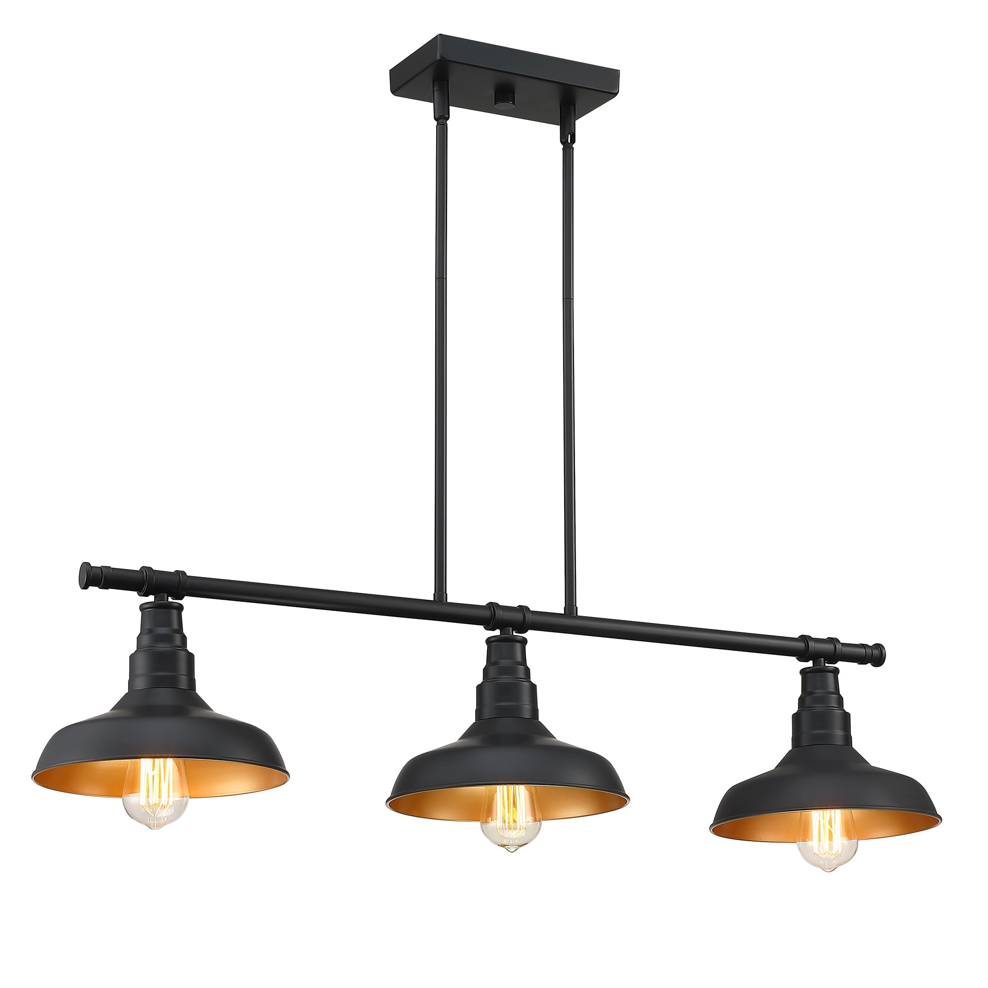 Modern Pendant Lighting for Kitchen Island Industrial Matte Black Ceiling Mount Light Fixture for Living Room, Dining Table, Bars E26