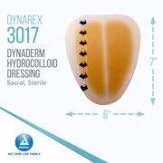 Dynarex DynaDerm Hydrocolloid Dressings, Sterile Moist Bandages Used for Sacral Wounds, 6 x 7, Latex-Free, Peel-Down Patches - 1 Case, 12 Boxes of 5 Dressings