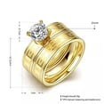 thumbnail image 3 of EOEMY Stainless Steel Bridal Engagement Set Ring Gold Plated Zirconia Women B440-7, 3 of 6