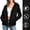 *Black, variant on Women's Long Sleeve Zip Water Resistant Hiking Hood Jacket ,Casual Outdoor Coat Army Green,Women's Plus L