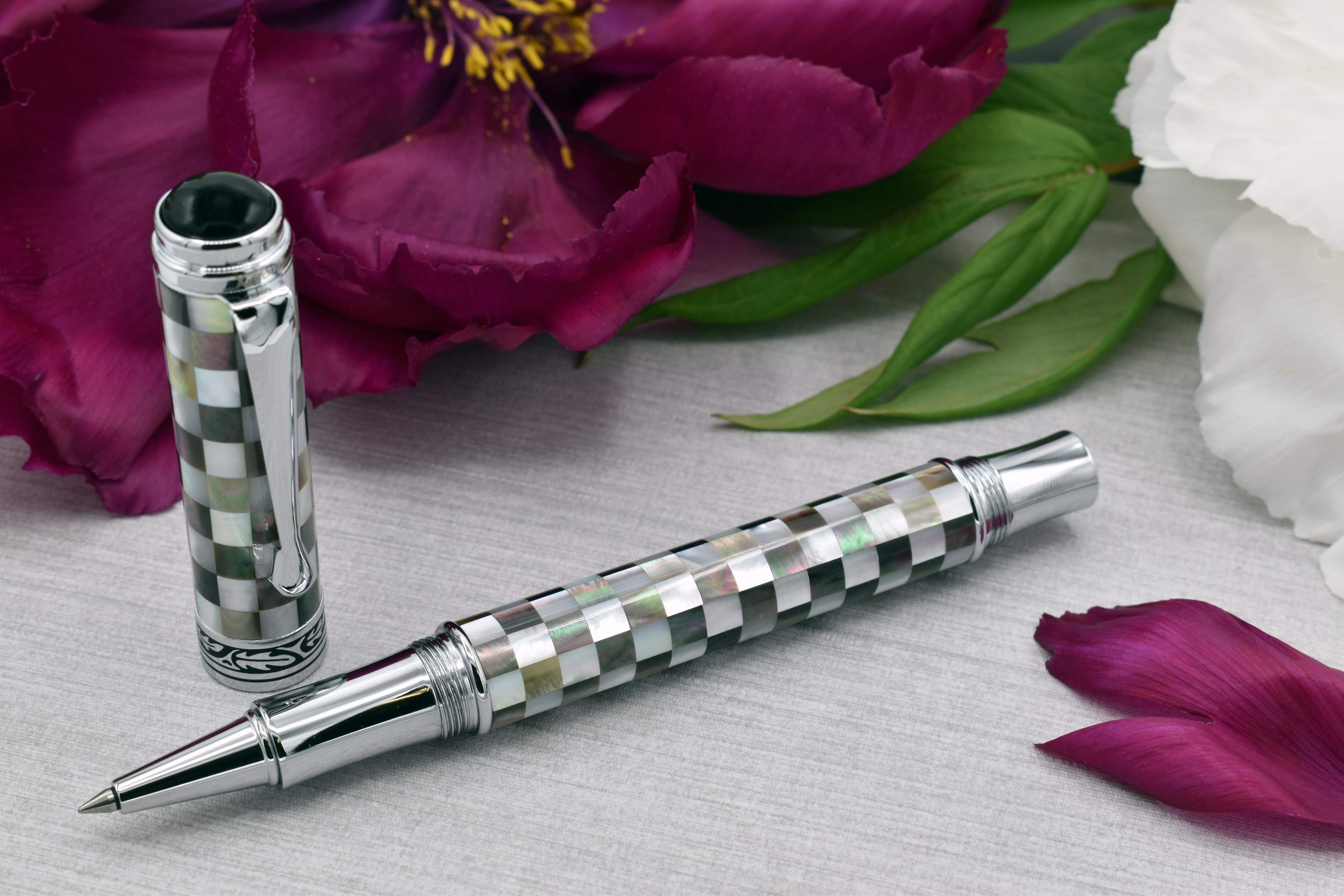 Xezo Xezo Maestro® Jubilee Classic of The Ocean Rollerball Pen - Black  White Mother of Pearl