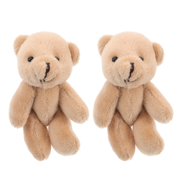 2 mini osos de peluche para casa de muñecas, juguetes de peluche realistas, lindos llaveros de oso suave para niños, manualidades de cumpleaños, bodas, regalos de fiesta de Navidad