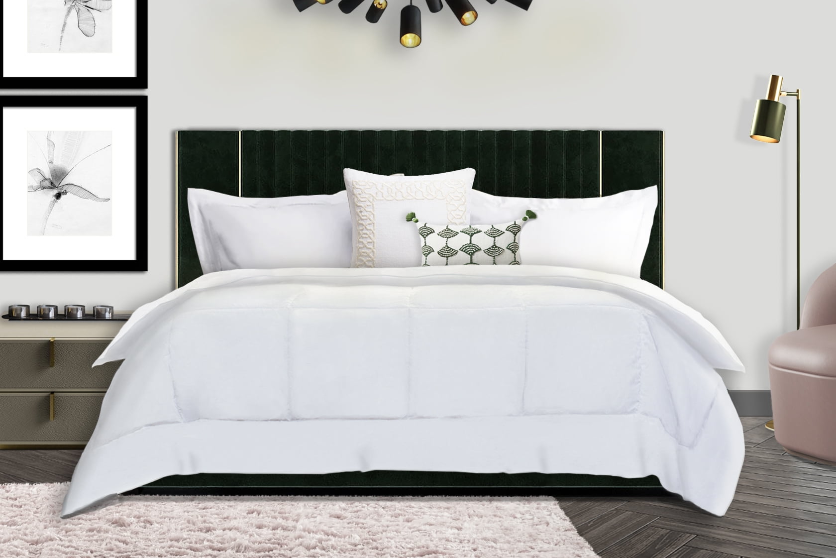 Down Alternative, Duvet Insert White Cotton with Microfiber Filling