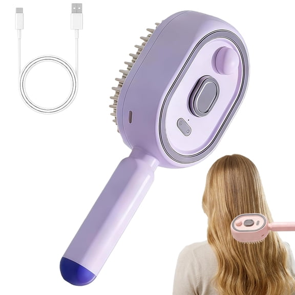 Electric Spray & Massage Hair Brush with Nano Mist, Vibration Scalp Massage & Self-Cleaning, for Daily Use