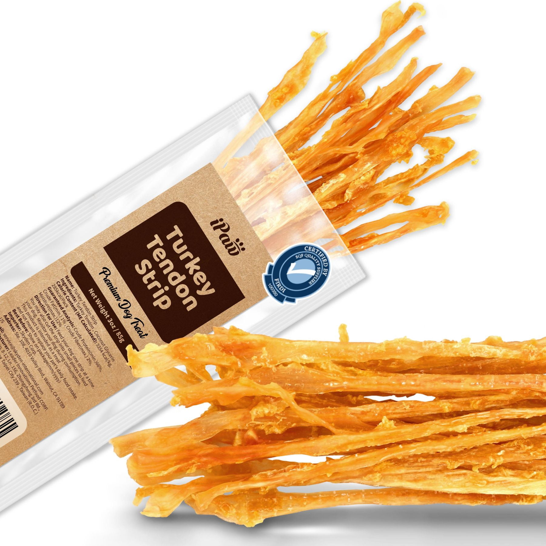 Nature Gnaws Turkey Tendon Rings, Natural Dog Chew Treats (6 count