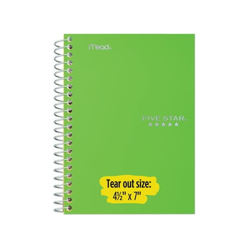 5 x 7 45484 Color Will Vary Pack of 2 100 Sheets Mead Five Star Personal Wirebound College Ruled Notebook 