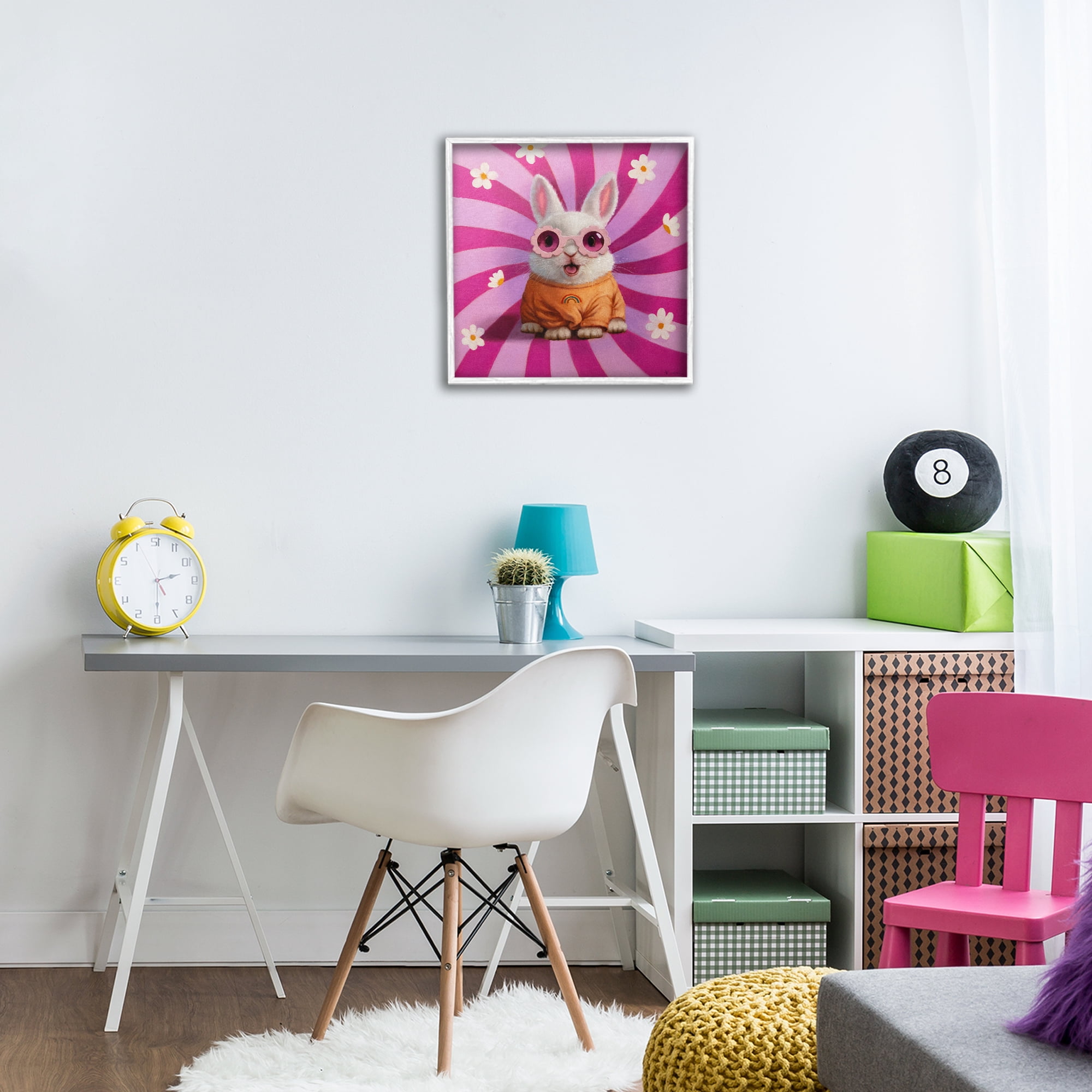 Stupell Industries Good Vibes Only Rabbit White Framed Giclee Art, design by Lucia Heffernan