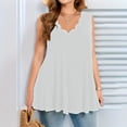 thumbnail image 2 of CHUMUD Plus Size Workout Tank Tops for Women Athletic Loose Fit Top Trendy Sleeveless Ruffle V-Neck Babydoll Gym, 2 of 5