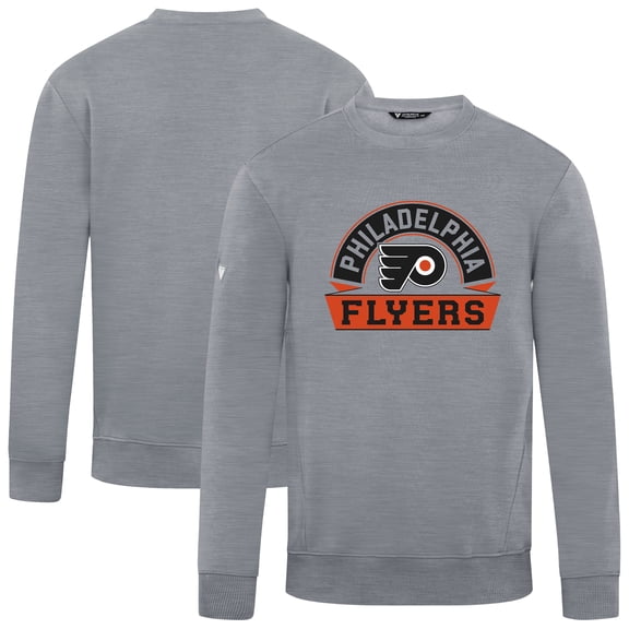 Men's Levelwear Gray Philadelphia Flyers Zane Banner Arch Pullover Sweatshirt