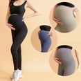 thumbnail image 3 of Black pregnant women's high waisted abdominal leggings, casual sports pants, tight pants, yoga pants, 3 of 5