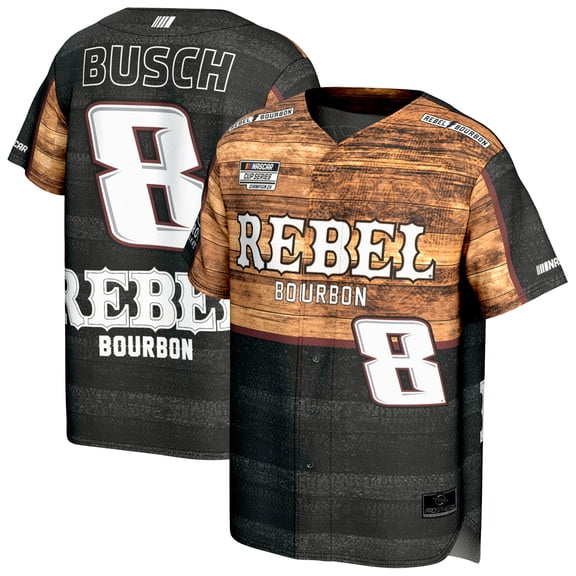Men's ProSphere Black Kyle Busch Rebel Bourbon Fashion Baseball Jersey