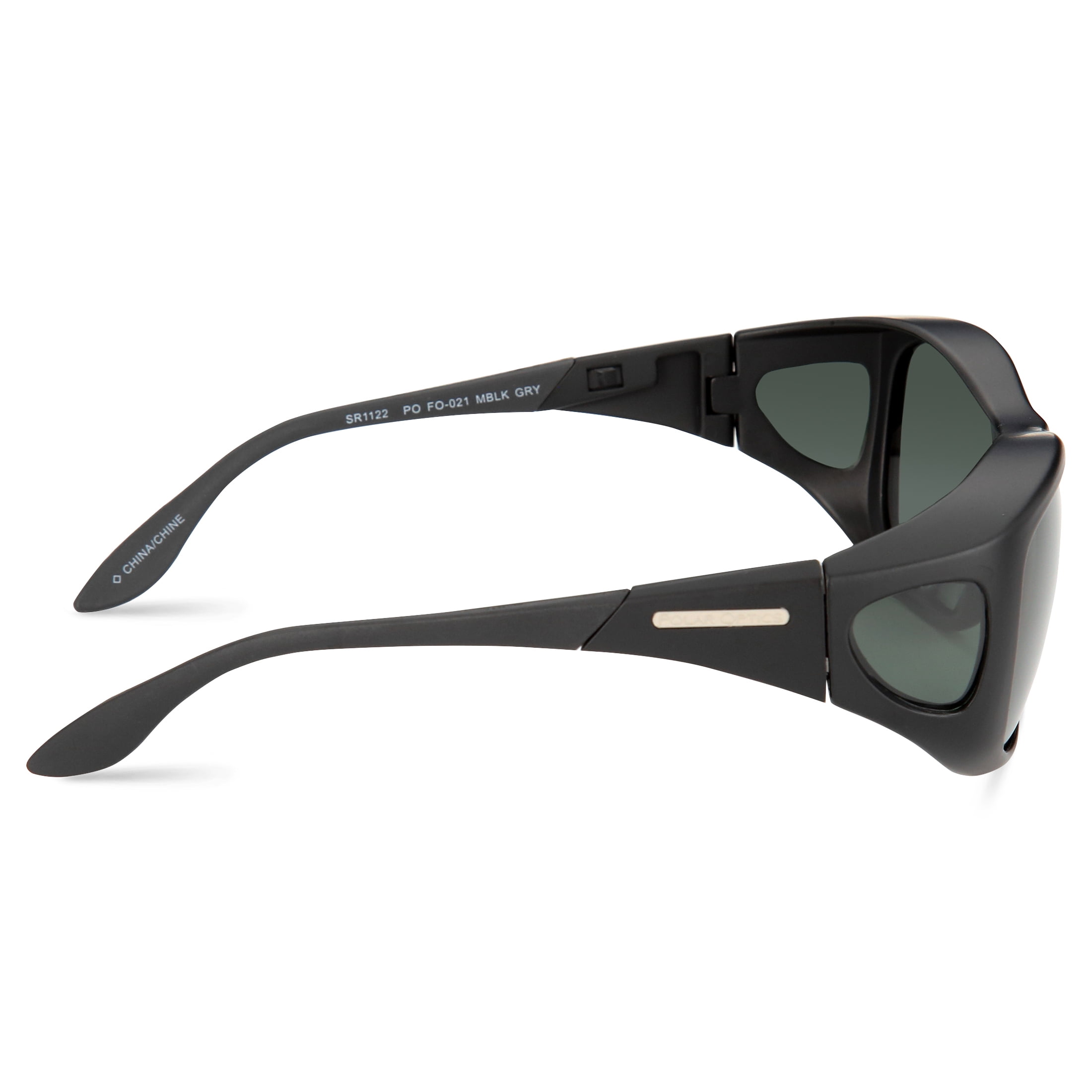 Polar Optics Sport Unisex FO-021 Nomad Fits over Sunglasses Black and Gray