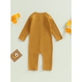 thumbnail image 4 of Bagilaanoe Newborn Baby Girl Boys Jumpsuit Long Sleeve Bodysuit 3M 6M 12M 18M 24M Infant Ribbed One Piece Romper, 4 of 8