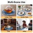 thumbnail image 2 of Blue Coastal Round 15 Inch Placemats Set of 4, Summer Ocean Sea Waves Starfish Corals HeatResistant Non Slip Place Mats for Dining Table, Wipeable Braided Kitchen Table Mats for Housewarming, 2 of 9