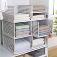 thumbnail image 4 of Rack estantería desmontable organizador push-pull, estantería con cajones, plástico grueso, particiones, plegable, 2 niveles, para dormitorio, alta capacidad, almacenamiento de ropa,, 4 of 9