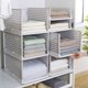 thumbnail image 4 of Rack estantería desmontable organizador push-pull, estantería con cajones, plástico grueso, particiones, plegable, 2 niveles, para dormitorio, alta capacidad, almacenamiento de ropa,, 4 of 9